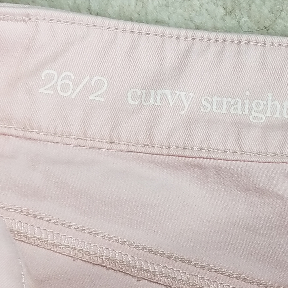 Ann Taylor Loft Curvy Straight Light Pink Pants 2 - Picture 3 of 6